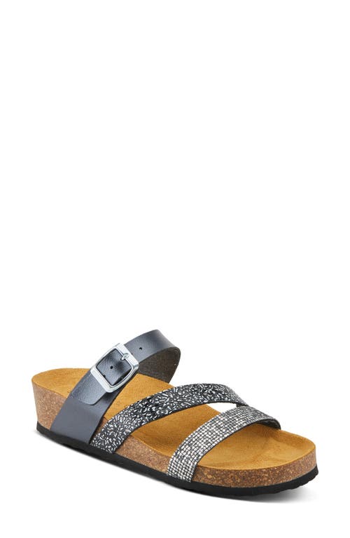 Spring Step Arenall Platform Wedge Slide Sandal In Blue