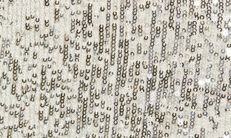 Eliza J Sequin Short Sleeve Shift Dress In Silver