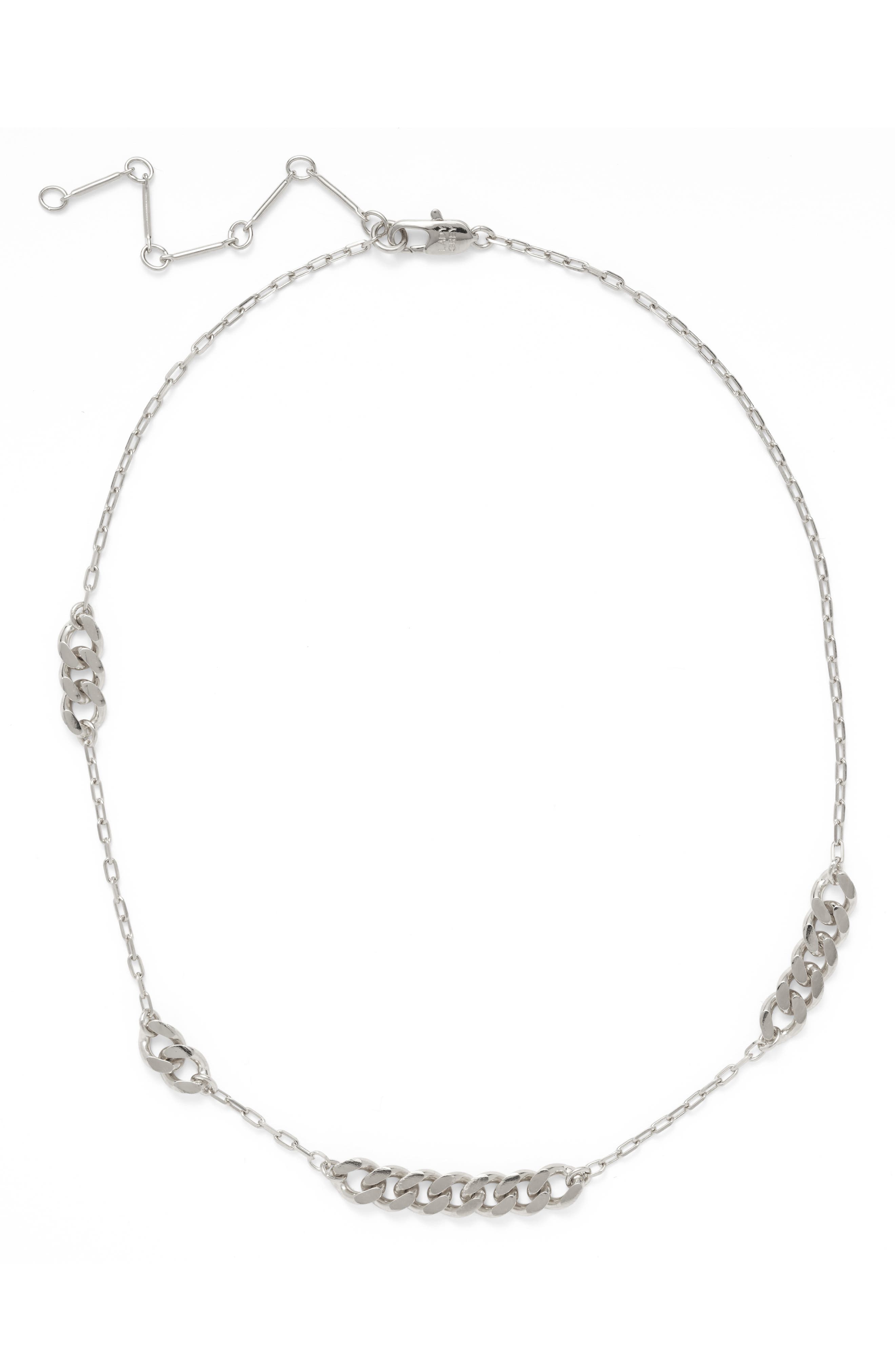 Lady Grey Trace Chain Necklace in Silver Cover