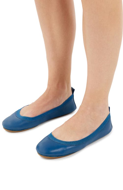 Shop Yosi Samra Samara Foldable Ballet Flat In Tidal Teal