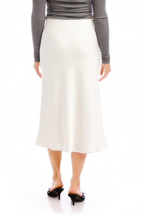 Fifteen Twenty Mia Bias Cut Satin Midi Skirt In Cream