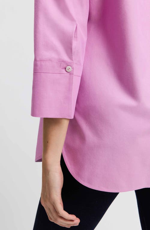 Foxcroft Madison Popover Cotton Oxford Shirt In Rose Quartz