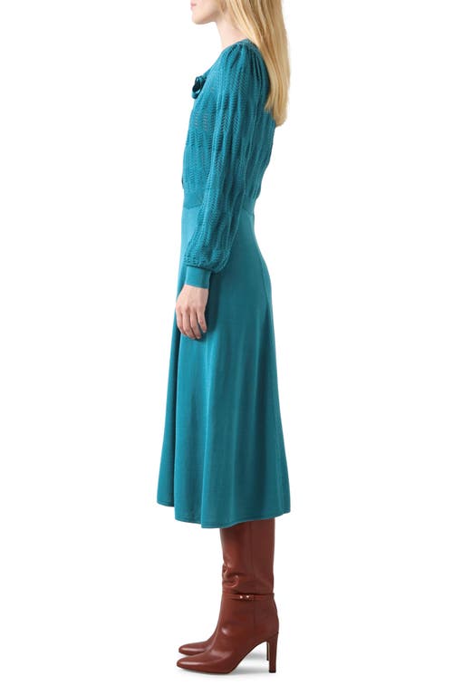 Shop Lk Bennett Susannah Long Sleeve Sweater Dress In Dark Teal