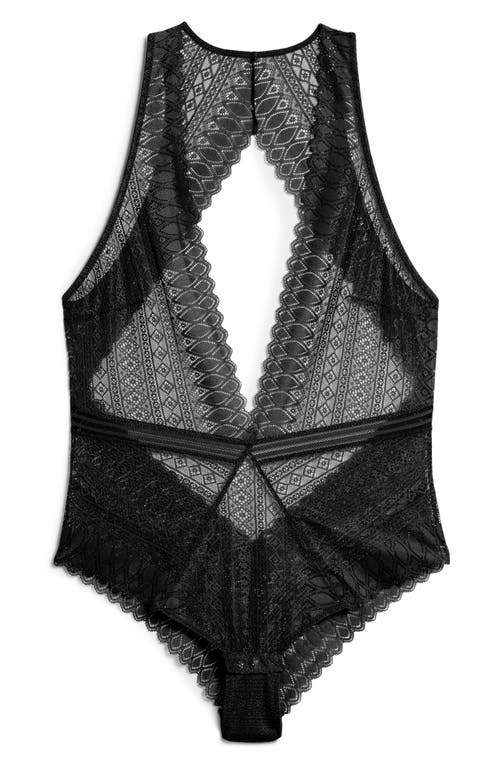 Shop Etam Gravure Lace Bodysuit In Black