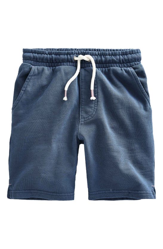 Mini Boden Kids' Cotton Knit Drawstring Shorts In Robot Blue