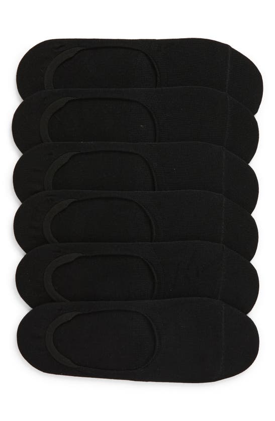 Nordstrom Rack 6-pack No Show Liner Socks In Black