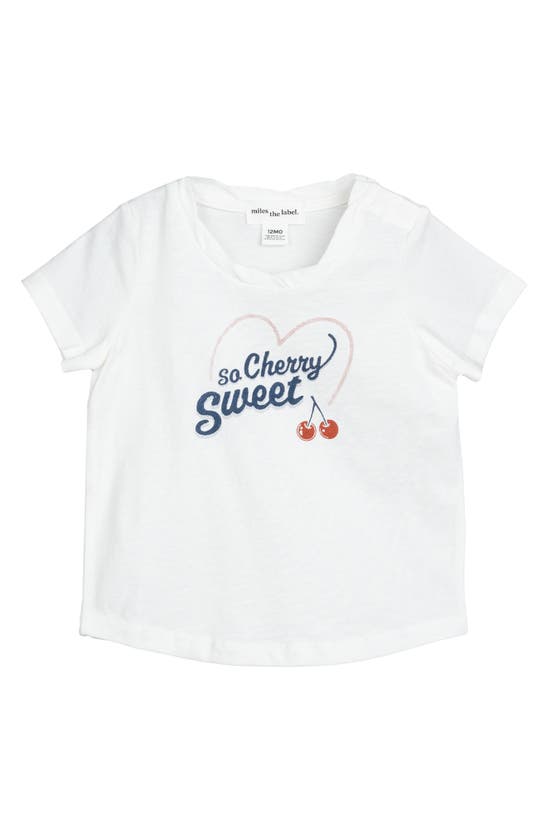 Miles The Label Babies' So Cheery Sweet Organic Cotton Graphic Tee In Off White