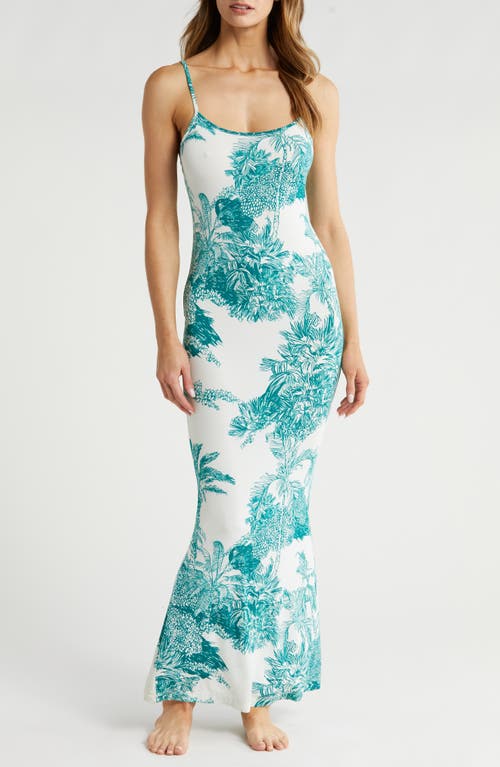 Shop Kilo Brava Print Maxi Slip In Palm Toile Print