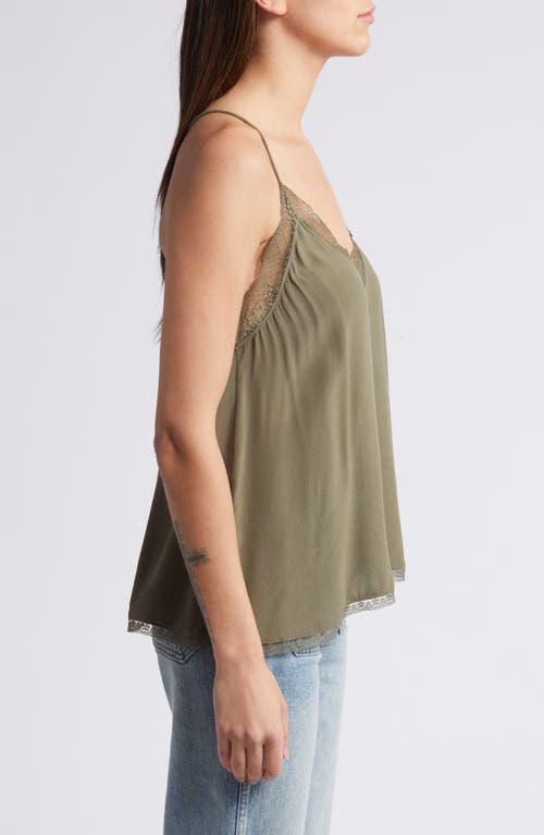 Shop Treasure & Bond Lace Trim Camisole In Olive Kalamata