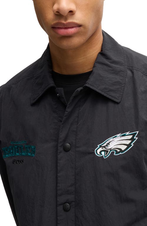 Hugo Boss Boss X Nfl Embroidered Branding Water-repellent Jacket In Philadelphia Eagles
