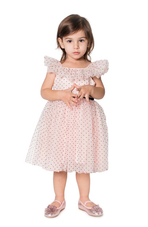 Popatu Kids' Dot Print Mesh Dress in Pink at Nordstrom, Size 8