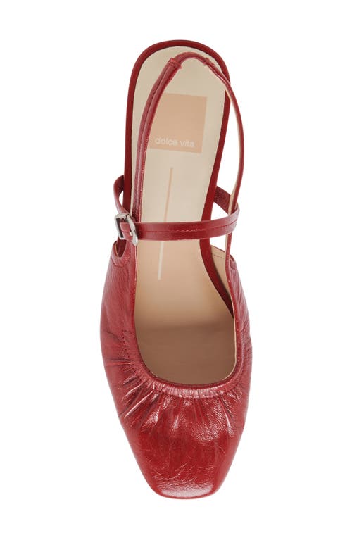 Shop Dolce Vita Rianne Slingback Mary Jane Flat In Red Crinkle Patent