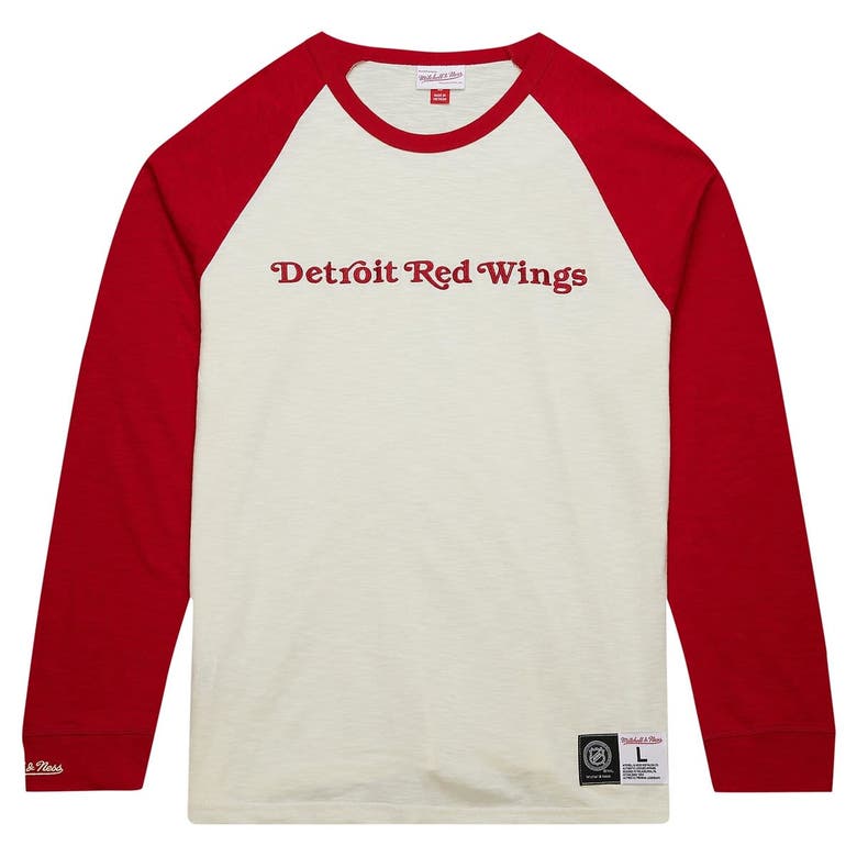 Shop Mitchell & Ness Cream Detroit Red Wings Legendary Slub Vintage Raglan Long Sleeve T-shirt