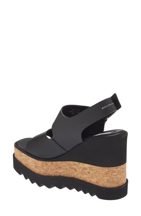 Shop Stella Mccartney Elyse Platform Wedge Sandal In Black