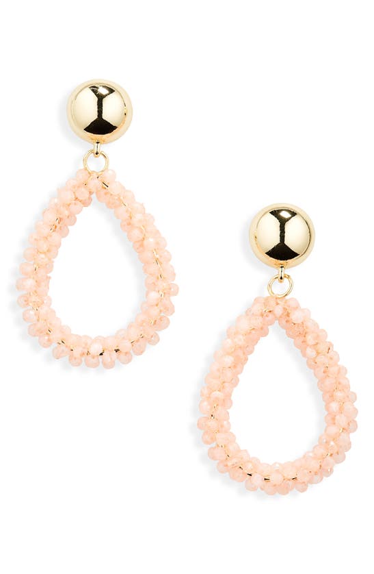 Shop Nordstrom Beaded Open Teardrop Earrings In Blush