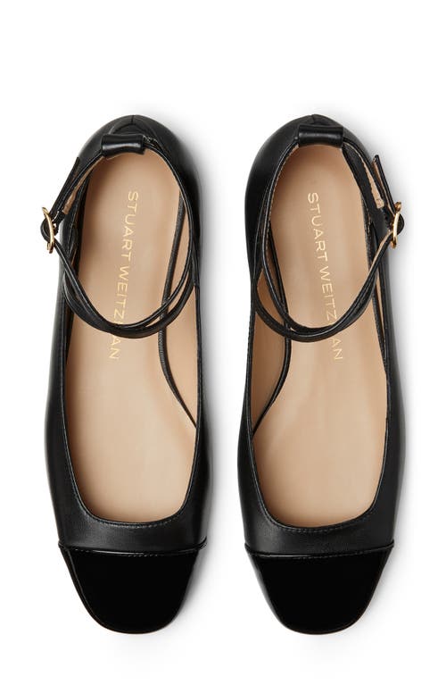 Shop Stuart Weitzman Eden Strap Flat In Black