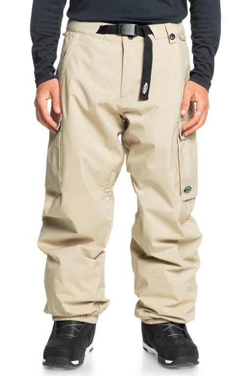 Shop Quiksilver Snow Down Waterproof Cargo Snowboard Pants In Twill