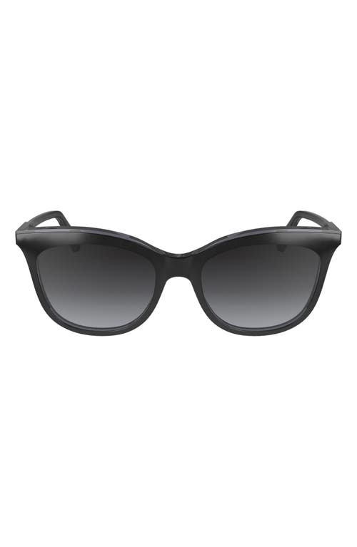 Longchamp 53mm Gradient Cat Eye Sunglasses In Black/grey