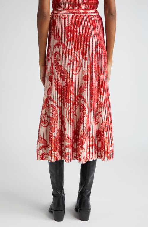 Shop Etro Print Midi Skirt In Red