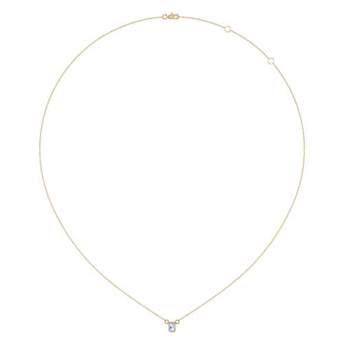 Shop Luvmyjewelry Emerald Cut Tanzanite & Diamond Birthstone Necklace In Yellow Gold