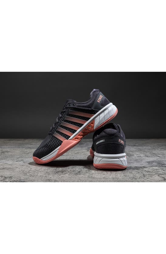 Shop K-swiss Express Light Pickle Ball Running Shoe In Asphalt/steel Grey/peach