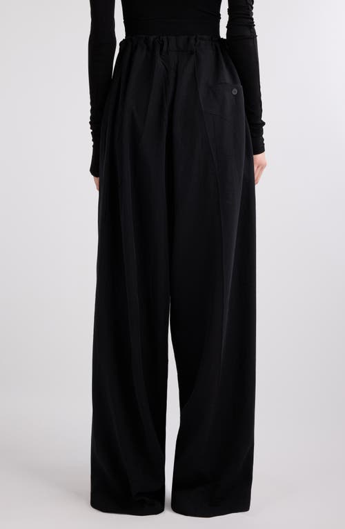 Shop Balenciaga Gender Inclusive Large Fit Poplin Drawstring Pants In Black