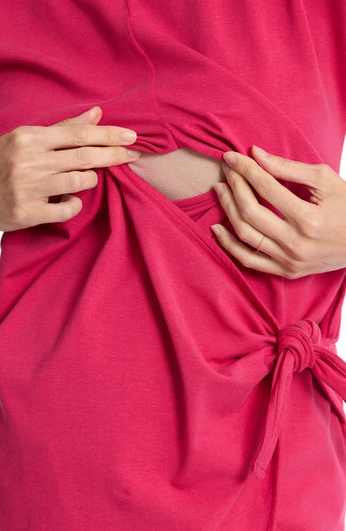 Cache Coeur Matelot Maternity/nursing Dress In Fuchsia
