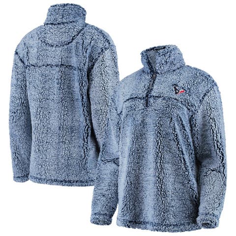 Women's Gray New York Giants Sherpa Quarter-Zip Pullover Jacket