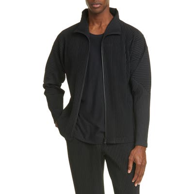 Homme Plisse Issey Miyake Pleated Zip Top, Black