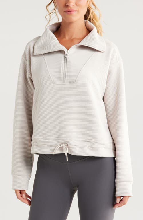 Zella Kickback Ottoman Half Zip Pullover in Grey Moonbeam 