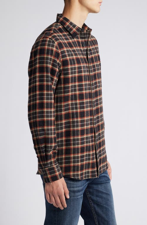 Shop Treasure & Bond Regular Fit Plaid Flannel Button-up Shirt In Brown- Rust Ronan Plaid