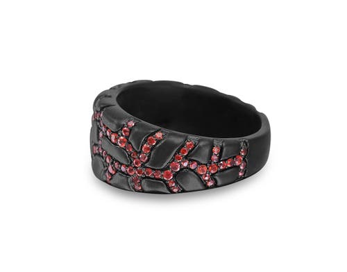 Luvmyjewelry Fiery Ascent Sterling Silver & Garnet Band Men Ring In Grey