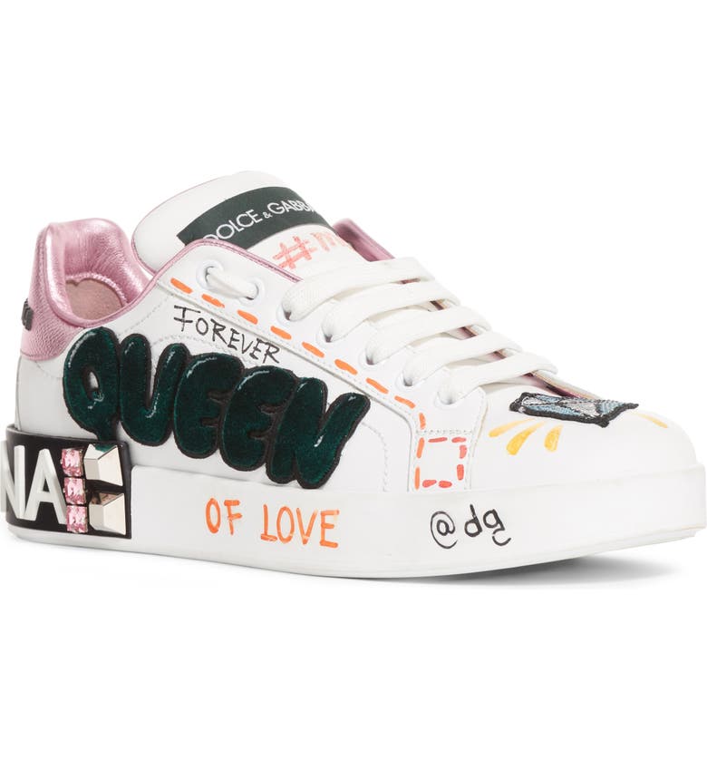 Dolce&Gabbana Queen Graffiti Lace-Up Sneaker (Women) | Nordstrom