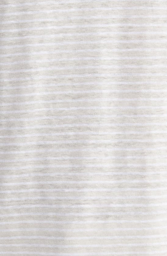Shop Nordstrom Johnny Collar Linen Polo In Grey Moonbeam Stripe