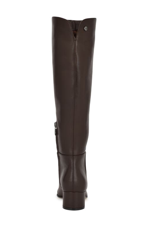 Shop Nine West Morgin Pointed Toe Knee High Boot In Dark Brown