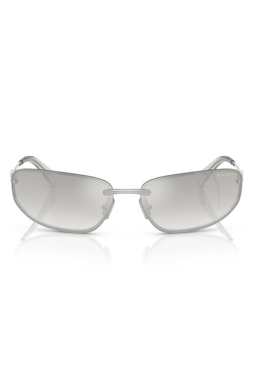 Miu Miu 69mm Oversize Oval Sunglasses In Silver