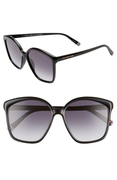 Tommy Hilfiger 57mm Gradient Sunglasses In Black/ Dkgrey Gradient