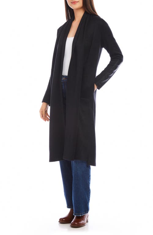 Shop Karen Kane Faux Leather Patch Duster In Black