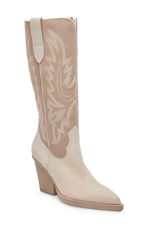 Dolce Vita Blanch Knee High Western Boot Taupe Multi Nubuck at Nordstrom,