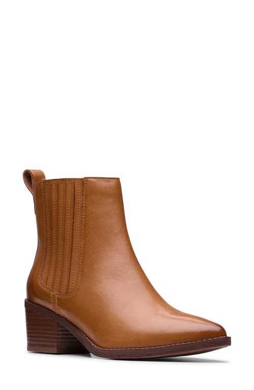 Shop Clarksr Clarks(r) Morzine Top Pointed Toe Chelsea Boot In Tan Leather