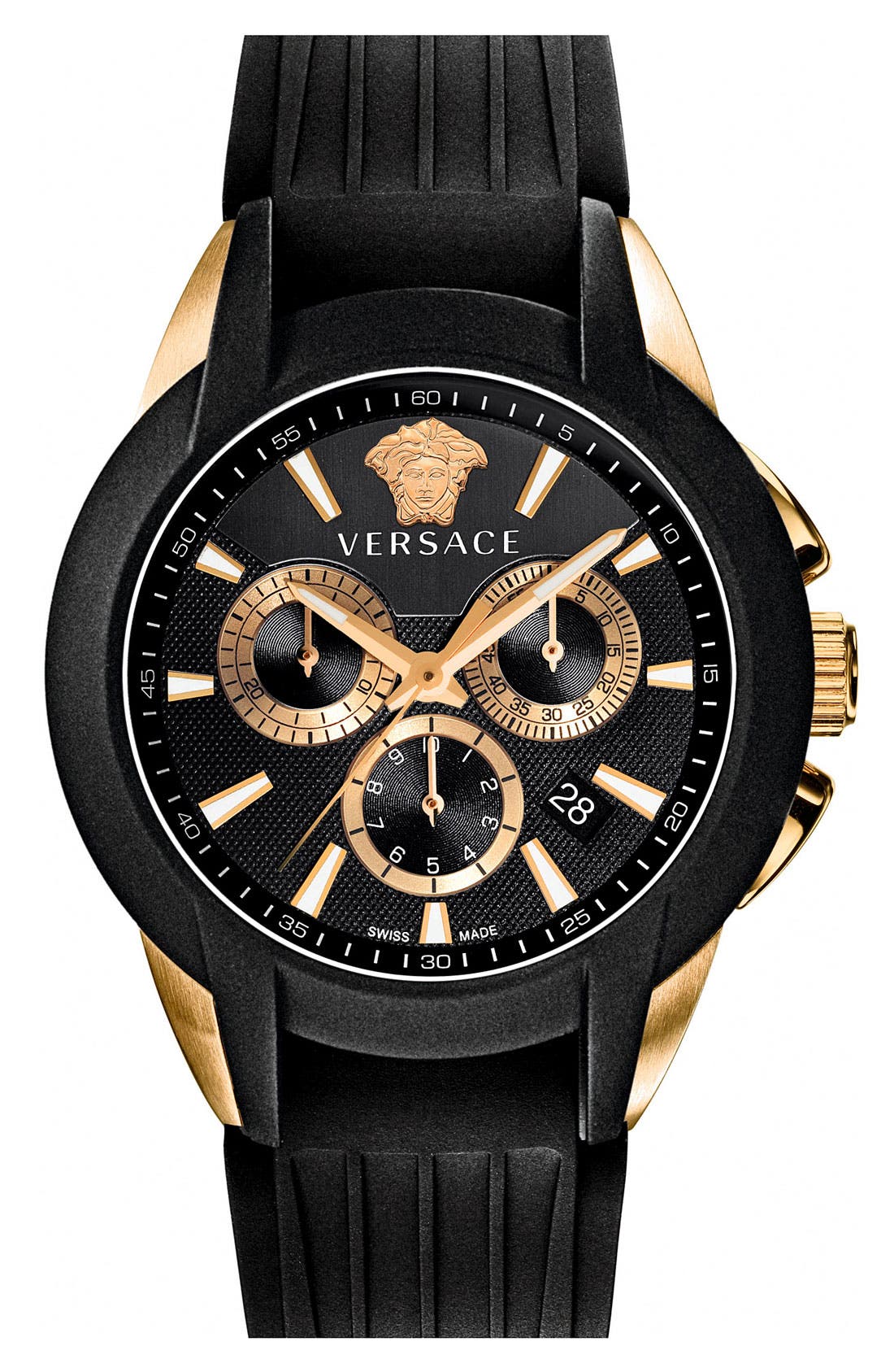 Versace 'Character Chrono' Rubber Strap Watch, 42mm Nordstrom