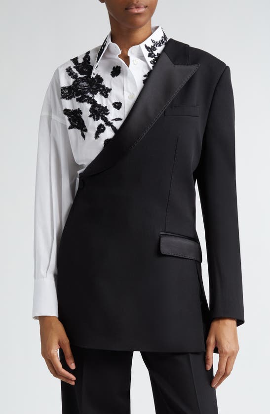 Shop Dolce & Gabbana One-sleeve Twisted Blazer In N0000 Nero