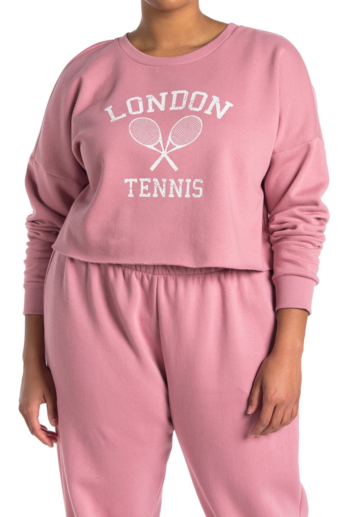 Abound State Print Cropped Fleece Pullover In Medium Pink1