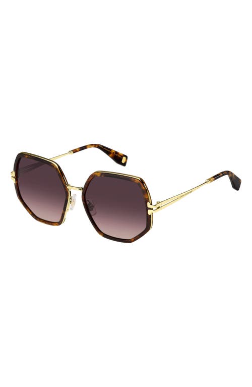 Shop Marc Jacobs 58mm Gradient Angular Sunglasses In Havana Gold/brown Gradient