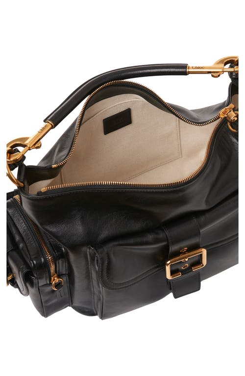 Shop Chloé Camera Leather Top Handle Bag In Black