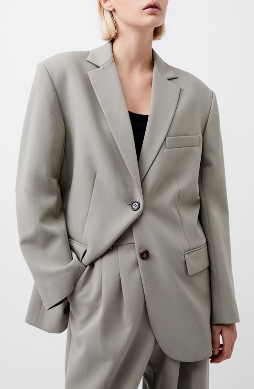 Shop French Connection Azra Oversize Twill Blazer In Light Olive