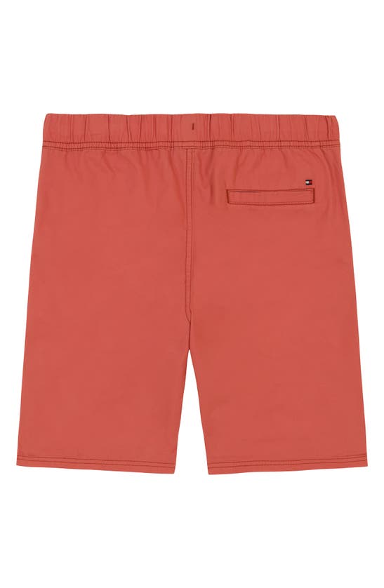 Shop Tommy Hilfiger Kids' Cotton Pull-on Shorts In Sangria