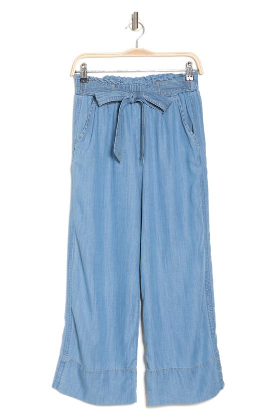 Workshop Chambray Wide Leg Pants In Chambray Blue
