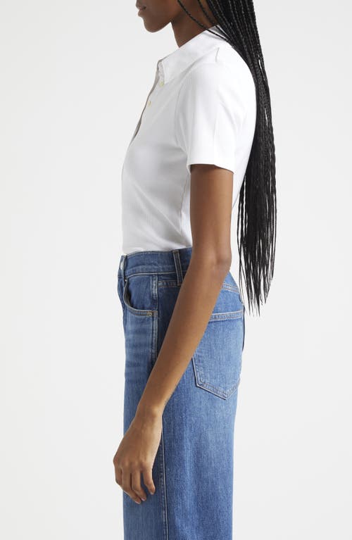 Veronica Beard Kearney Button-down Tee In White In White