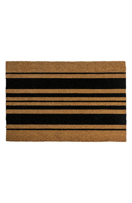 Entryways Bold Stripes Doormat In Natural Coir / Black